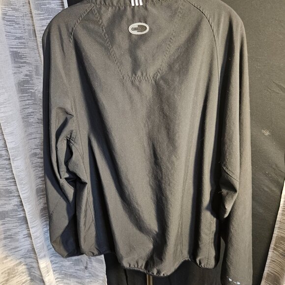 Adidas ClimaProof Windbreaker Jacket Pullover Mens Size L Black Zip Up Pockets - Picture 1 of 5